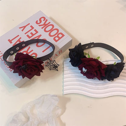 Designs) Rose Fabric Halloween (Various Choker