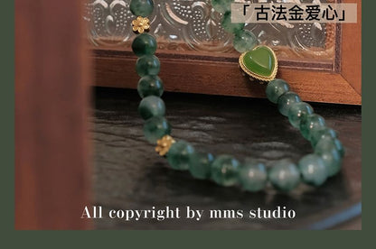 Heart Faux Gemstone Bead Phone Strap