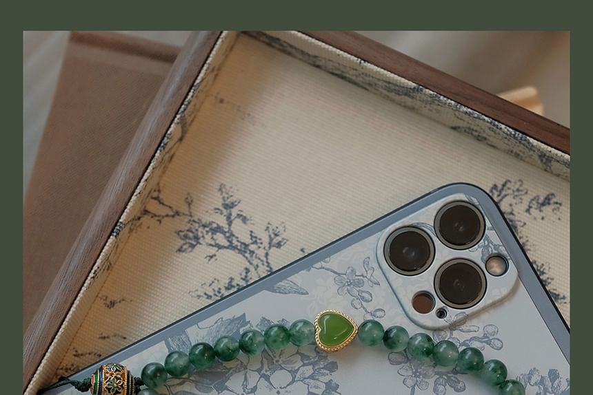 Heart Faux Gemstone Bead Phone Strap