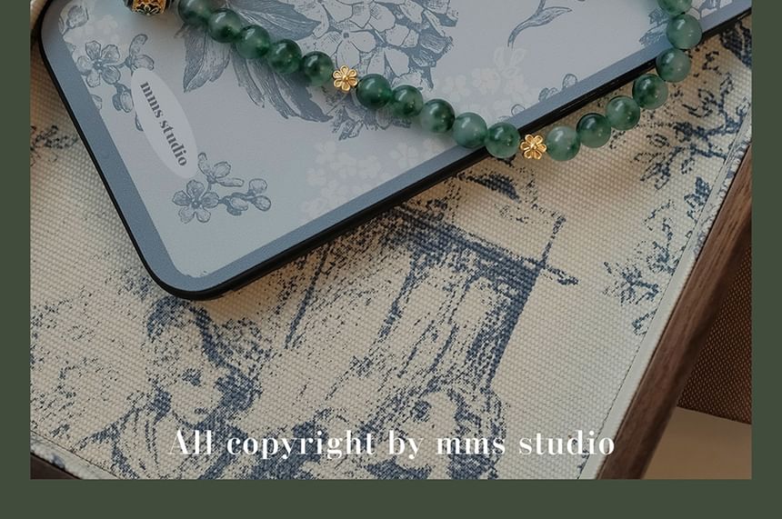 Heart Faux Gemstone Bead Phone Strap