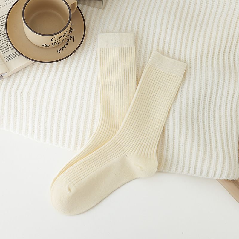 Plain Ribbed Socks