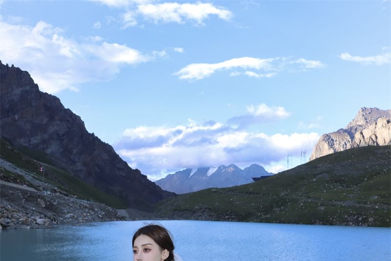 Spaghetti Midi Asymmetrical Plain A-Line Strap Dress