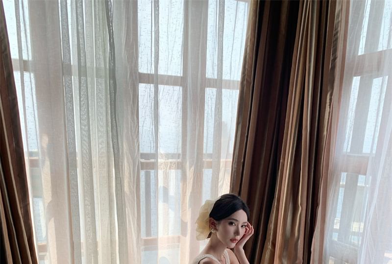 Maxi Dress Button Sleeveless Plain Slit A-Line