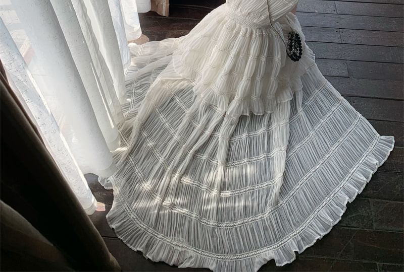 Maxi Dress Button Sleeveless Plain Slit A-Line