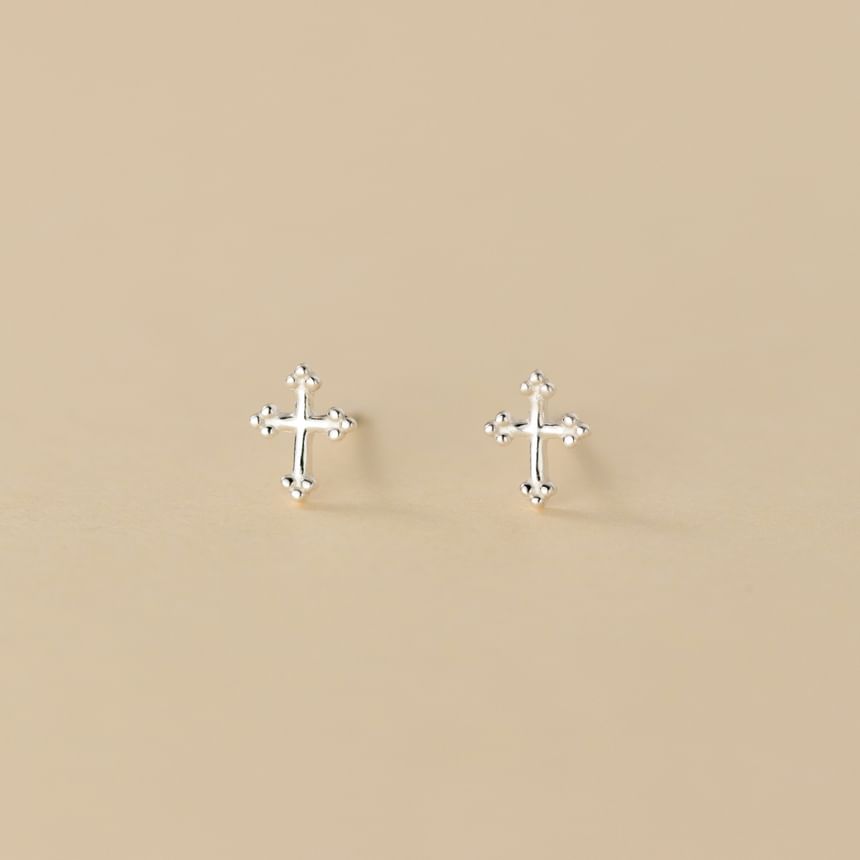 S999 Sterling Silver Cross Stud Earring