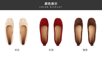 Bow Toe Square Flats