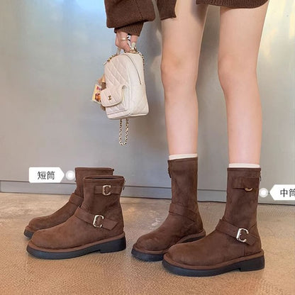 Faux (Various Boots Designs) Suede Buckled