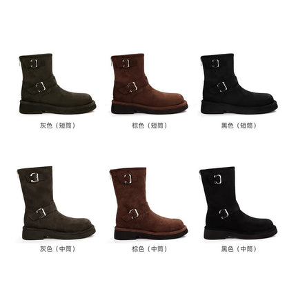 Faux (Various Boots Designs) Suede Buckled