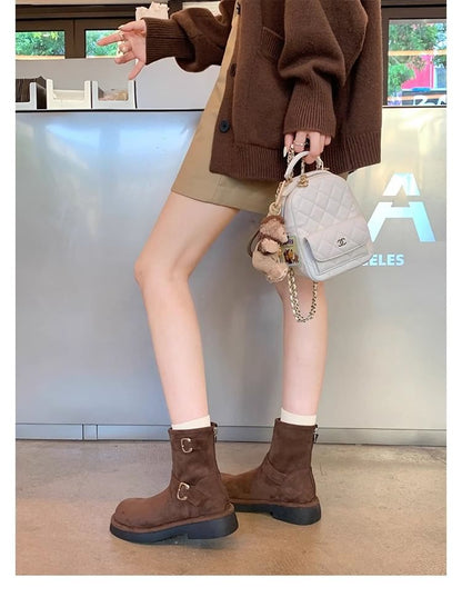 Faux (Various Boots Designs) Suede Buckled