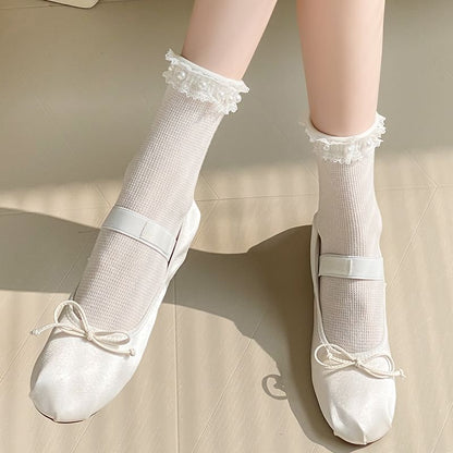 Lace Ruffle Trim Socks