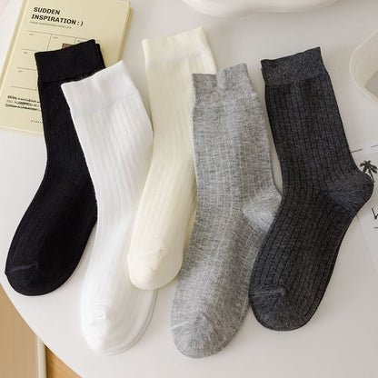 Chaussettes côtelées unies