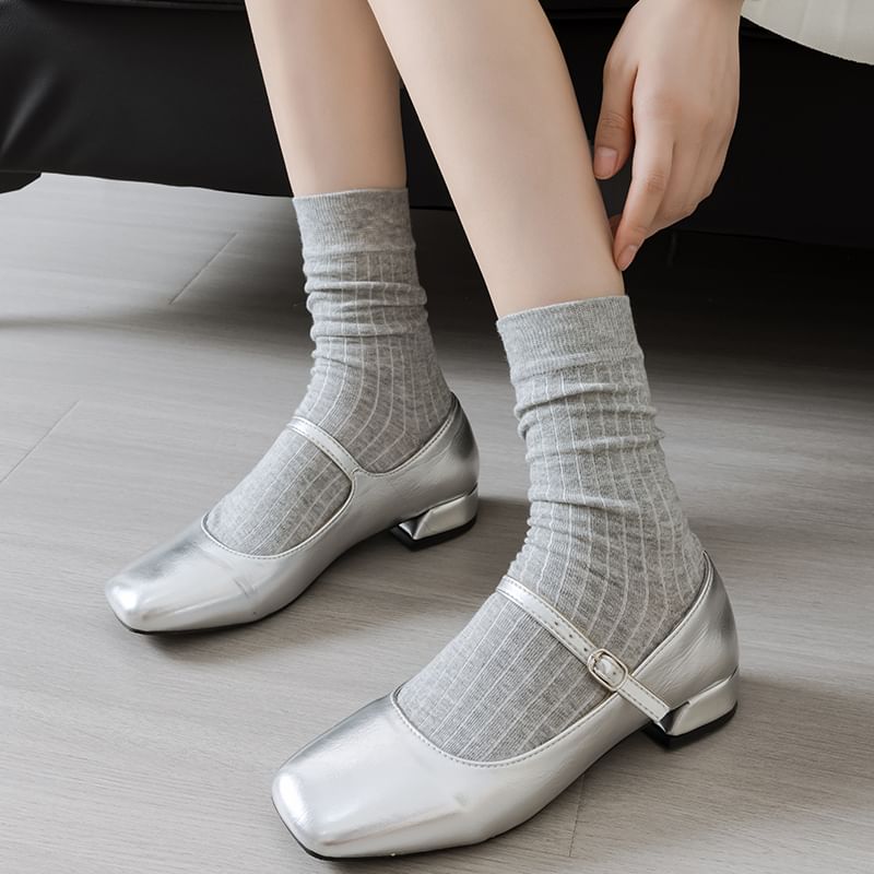 Chaussettes côtelées unies