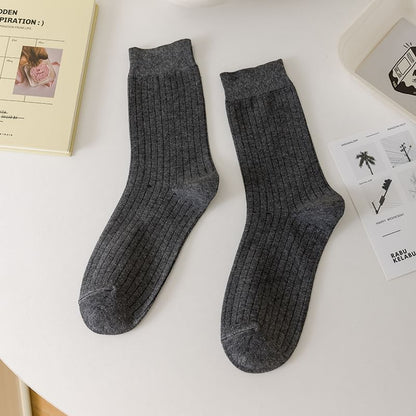 Chaussettes côtelées unies