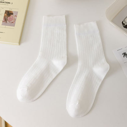 Chaussettes côtelées unies