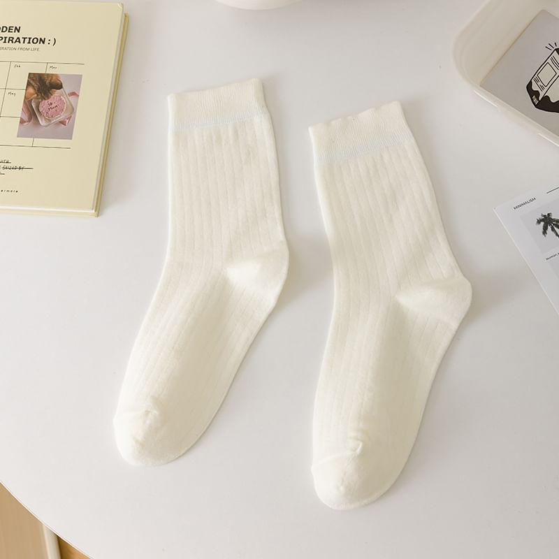Chaussettes côtelées unies