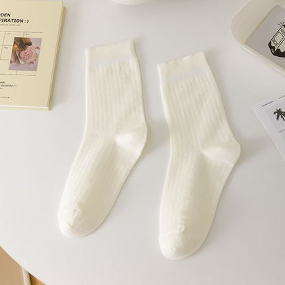 Chaussettes côtelées unies