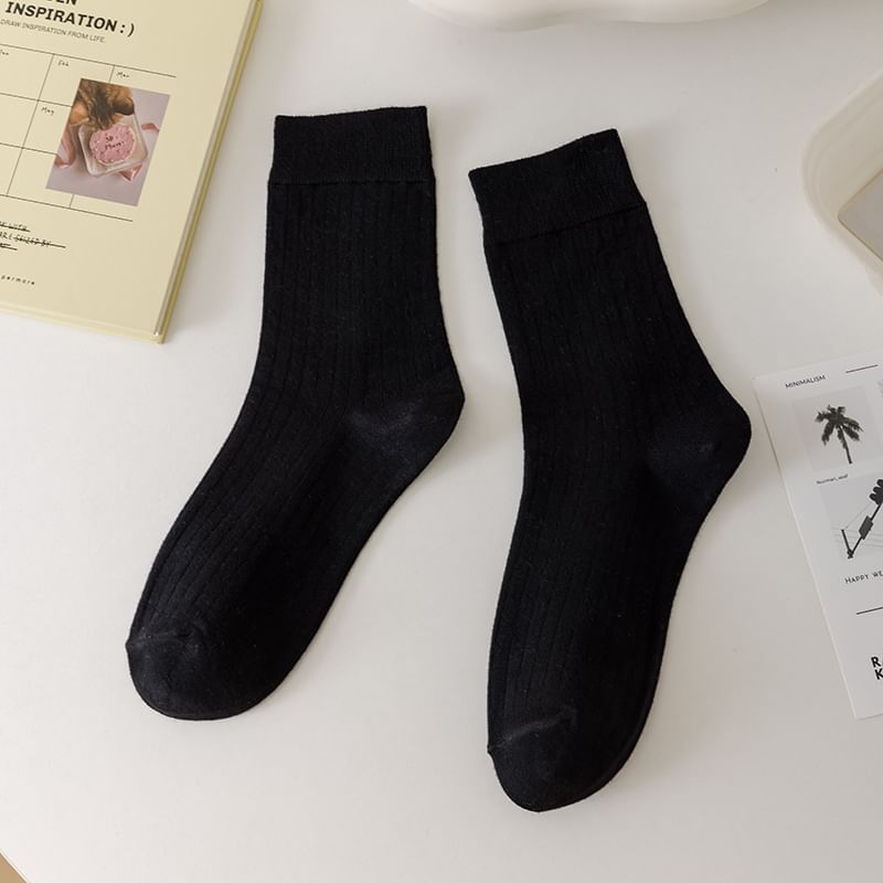 Chaussettes côtelées unies