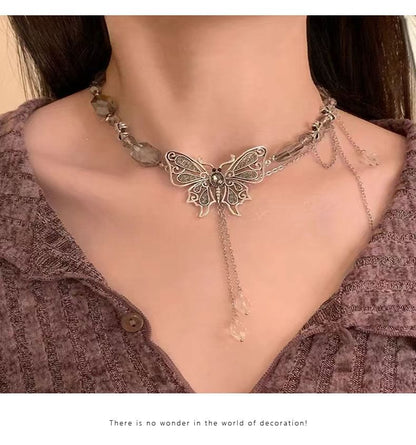 Butterfly Rhinestone Necklace