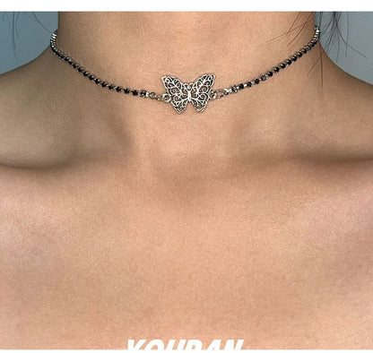 Butterfly Beaded Choker