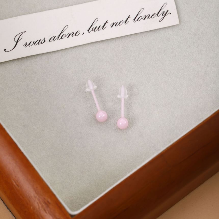 Plain Ceramic Bead Stud Earring