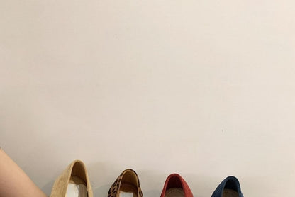 Faux Toe Suede Square Flats T-Strap