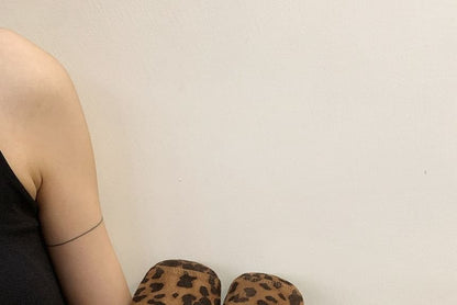 Faux Toe Suede Square Flats T-Strap