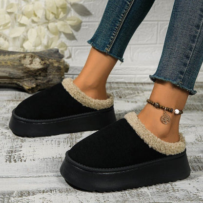 Fleece-Lined Platform Mules