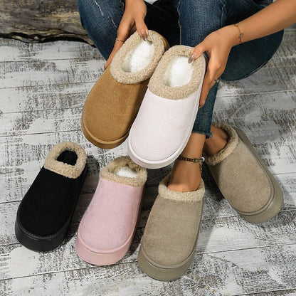 Fleece-Lined Platform Mules