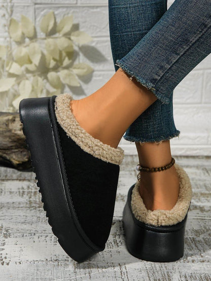 Fleece-Lined Platform Mules