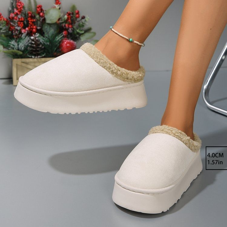 Fleece-Lined Platform Mules