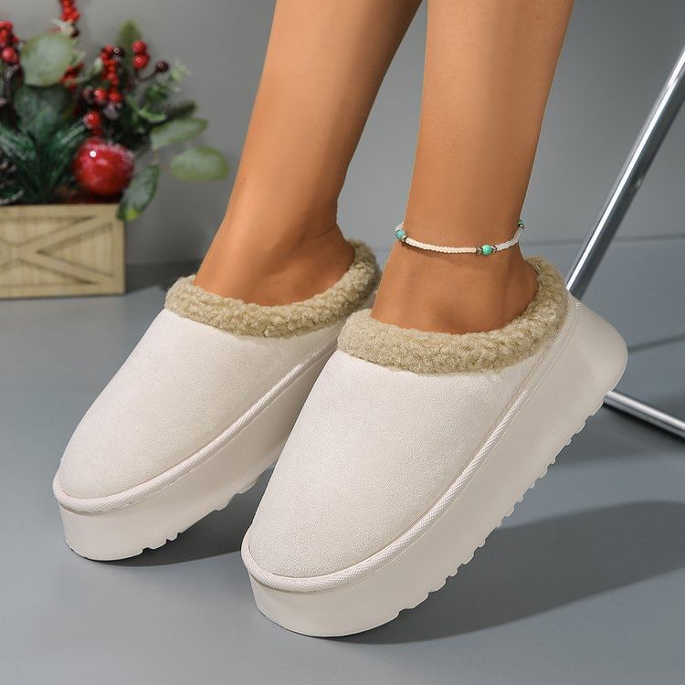 Fleece-Lined Platform Mules