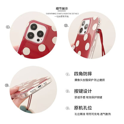 Polka Phone Case Cherry Dot / Charm Set