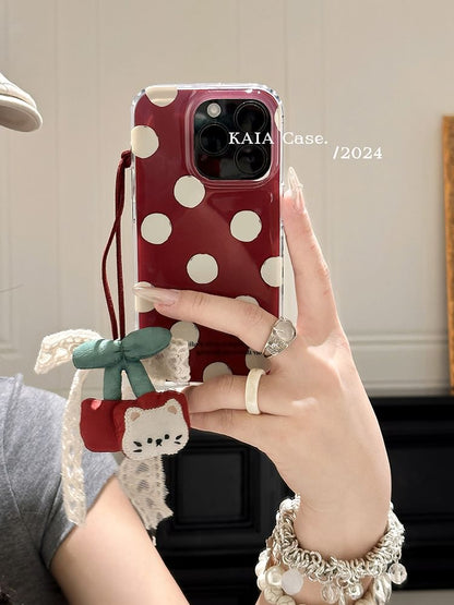 Polka Phone Case Cherry Dot / Charm Set