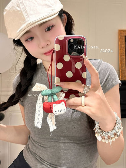 Polka Phone Case Cherry Dot / Charm Set