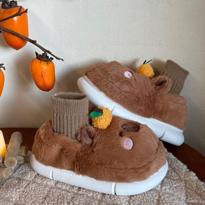 Capybara Fluffy Slippers