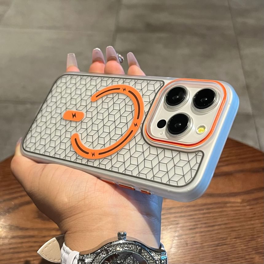 Case MagSafe) Phone with (Compatible Geometric Magnetic