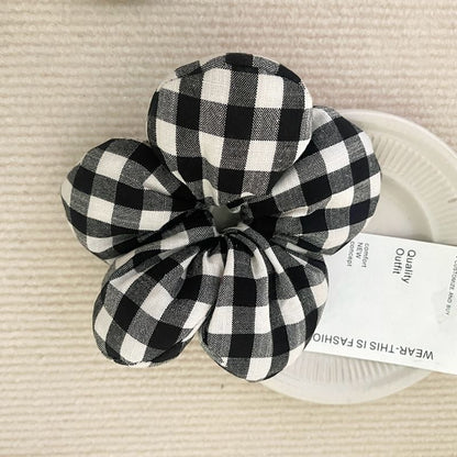 Gingham Floral Scrunchie