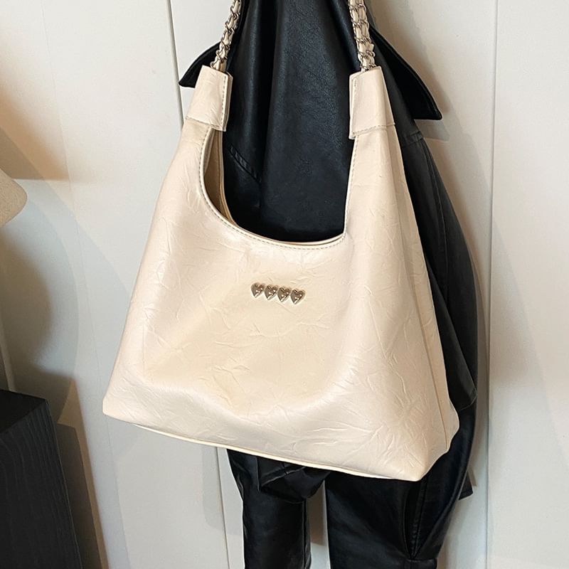 Faux Leather Heart Shoulder Bag