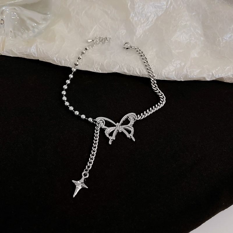 Bracelet Beaded Rhinestone Butterfly /