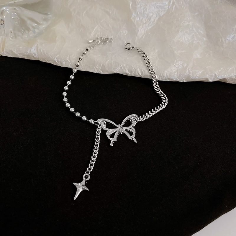 Bracelet Beaded Rhinestone Butterfly /