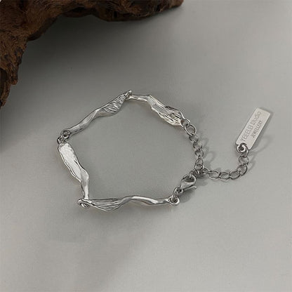 Rhinestone Bracelet Irregular /