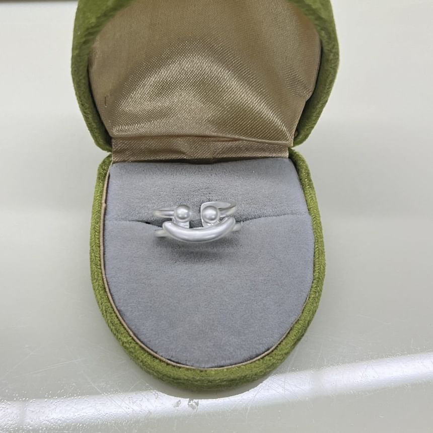 Face Rhinestone Faux Pearl / Smiley Ring