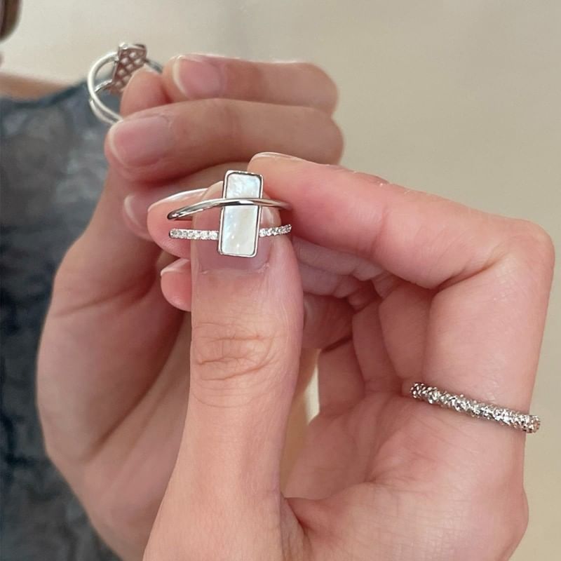 Ring Geometric / Open Rhinestone