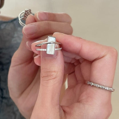 Ring Geometric / Open Rhinestone