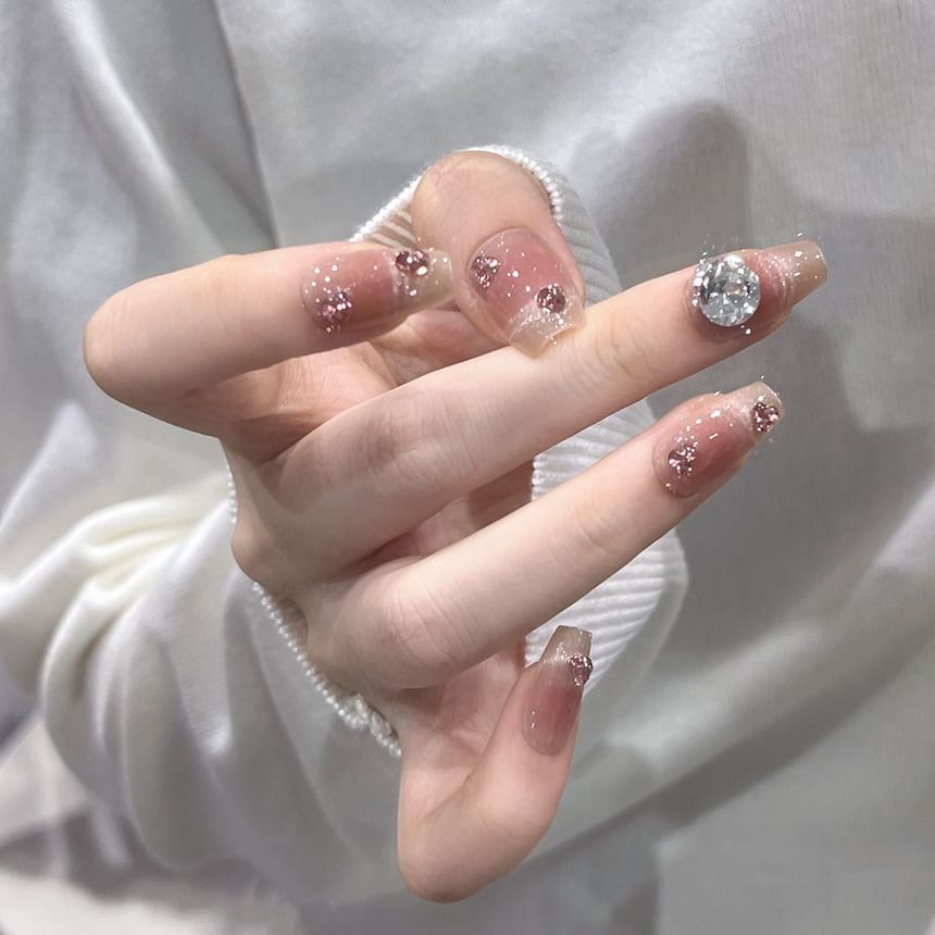 Rhinestone Cat Eye Press On Nail