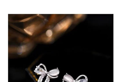 925 Sterling Silver Bowknot Stud Earring