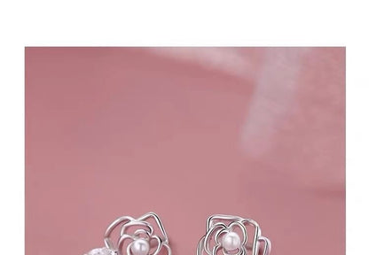 925 Sterling Silver Rose Stud Earring