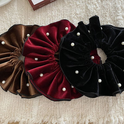 Faux Leather Velvet Scrunchie