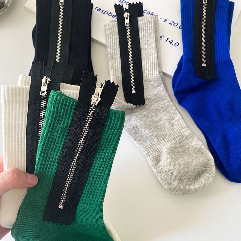 Zipped Crew Socks