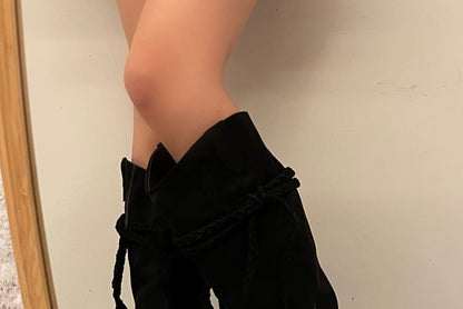 Platform Tassel Knee High Boots